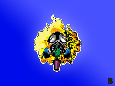 Smoke Mask badge cartoon design draw emote flat game gamer illustration mask smoke streamer streaming sub badge twitch vector
