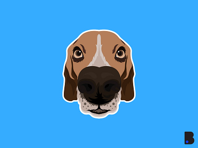 Beagle Head animal beagle cartoon character design dog draw face flat head illustration pet pets vector