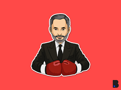 Business Man Boxer boxer business businessman cartoon character cute draw flat illustration lawyer mascot portrait vector