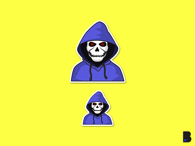 Skull Hoodie Emote badges cartoon character custom emote discord emoji emote emoticon game hacker illustration skull sub badge twitch vector youtube