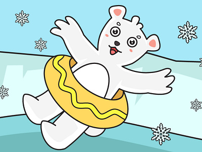 Polar Bear animal art bear cartoon character children cute draw flat illustration mascot polar vector