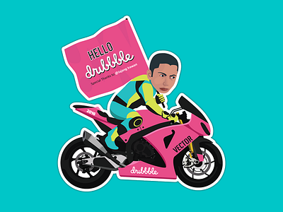Man Ride Superbike debut hello dribbble men ride bike motogp motorcycle rider illustration vector
