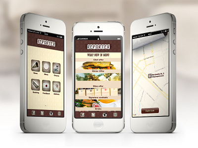 App for restaurant "Reporter" app design concept by Agilie. android animation art cafe flat clean simple horeca interface mobile ios iphone restaurant sketch ui ux