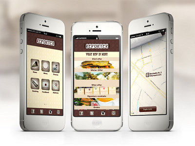 App for restaurant "Reporter" app design concept by Agilie.