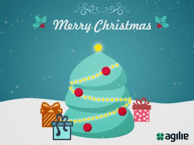 Merry Christmas by Agilie animation christmas congratulations gif gifts holidays merry snow tree x mas