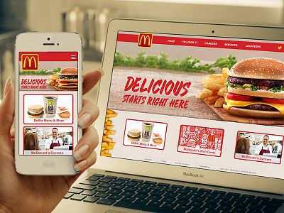 Adaptive redesign of McDonald's website app design concept