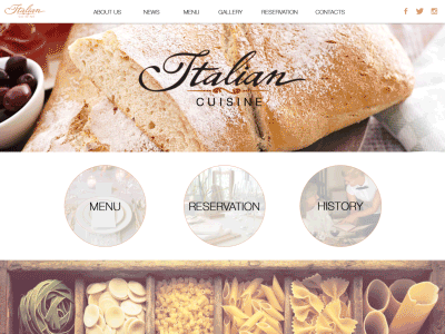 Website for italian restaurant app design concept