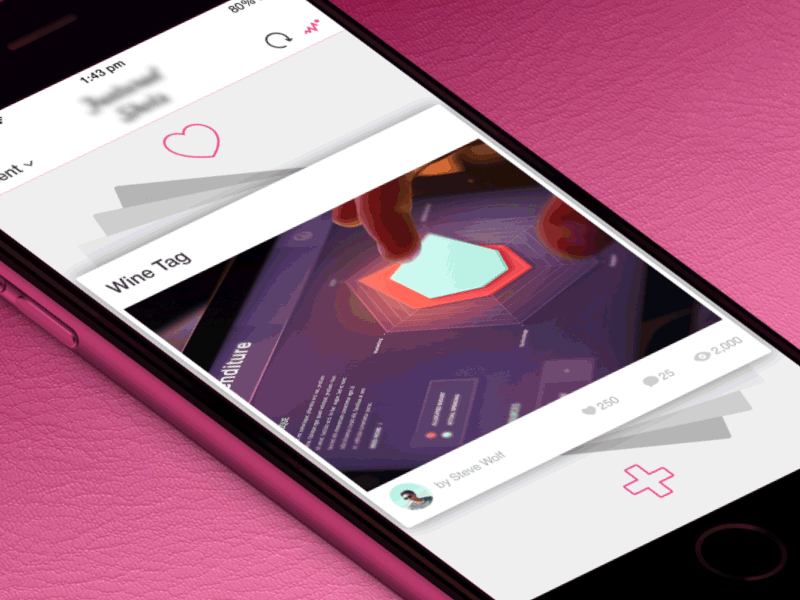 Swipe animation app design concept