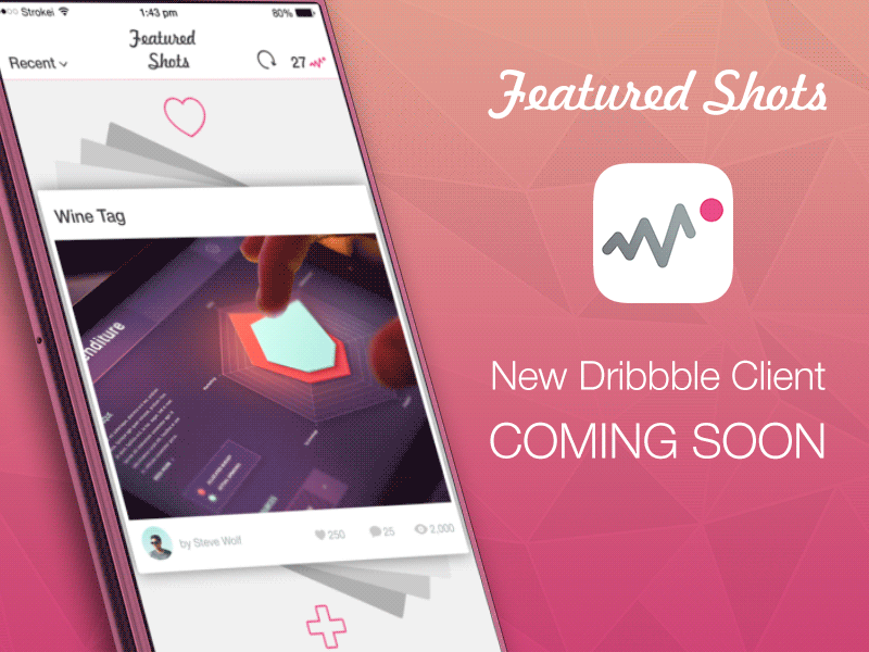 Featured Shots. Coming soon app design concept