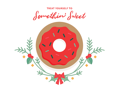 Cyber Monday Donut Campaign christmas cyber monday deals donut festive greenery holidays illustration sale sprinkles treat yourself vector
