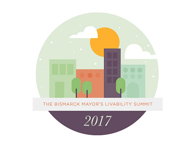 Bismarck Mayor's Summit Logo bismarck branding city downtown illustration logo mayor spring town