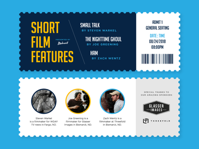 Short Film Tickets blue design film film festival layout makewell movie tickets