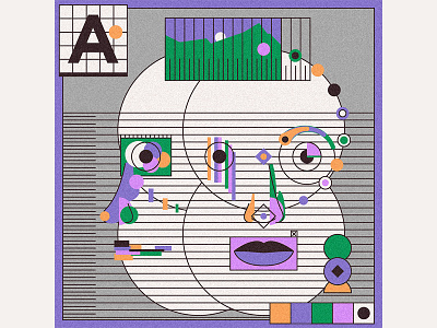 Imaginary album cover A abstract albumcover character design flat graphic design head illustration music