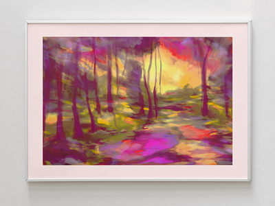 Freebie -The Something Rain, Winter Sunset abstract illustration abstract painting christmas digital illustration digital painting free painting freebie gift illustration landscape nature painting