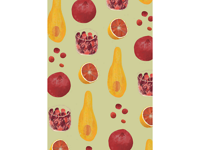 Thursday fruits 🍊 digital illustration digital painting food illustration food pattern fruits illustration painting pattern still life