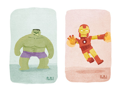 The Hulk and Ironman hulk illustration ironman