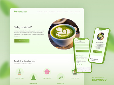 Matcha online-store by Nixwood design graphic design illustration ui website concept website design