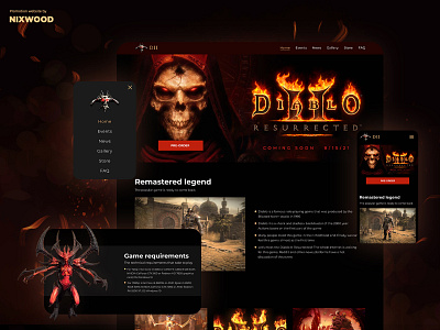 Diablo Teaser by Nixwood design graphic design illustration ui ux website concept website design
