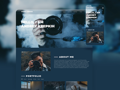 Photographer's portfolio branding design graphic design logo ui ux website concept website design