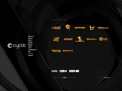 cyclic website design - partners page abstract agency black colorful creative dark dj graphic designer layout logo designer profile web website