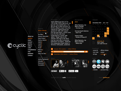 cyclic website design - artist page abstract agency black colorful creative dark dj graphic designer layout logo designer profile web website