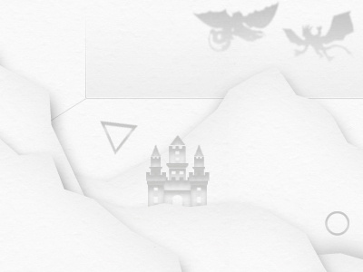 the castle / a small dragon fight illustration / web design