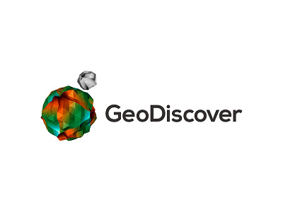GeoDiscover logo design 3d earth geographic information systems geography gis it logo logo design low poly planet sphere triangulated irregular networks