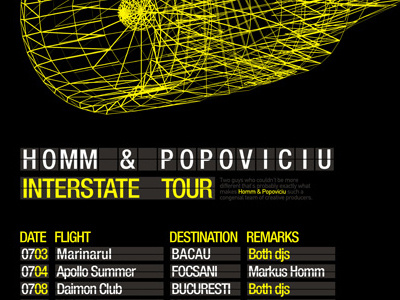 Homm & Popoviciu - Interstate - tour poster design detail