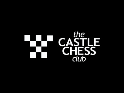 the Castle Chess Club logo design black black white castle chess children classes club design logo logo design logo designer white