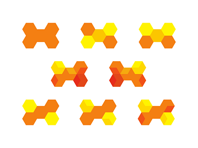 H for Hive, modular letter mark logo design symbol explorations