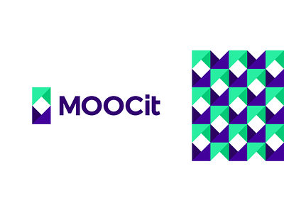 MOOCit, M, bookmark, online courses logo design