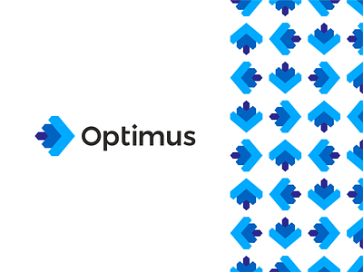 Optimus, optimizing engineering logo design: arrows + O letter