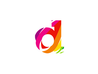 D letter mark colorful ribbons logo design symbol, #tbt 2008