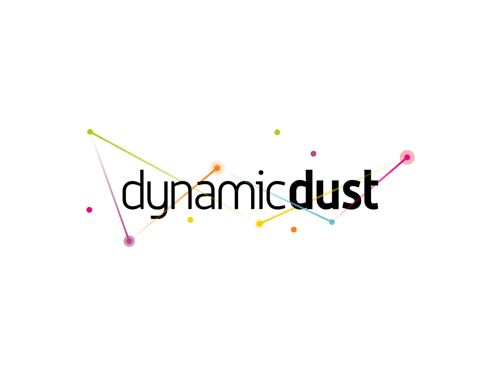Dynamic Dust, logo design for games and apps developer, tbt 2012 developer dust dynamic games interactive logo logo design logomark logotipo logotype particles planets space word mark wordmrk