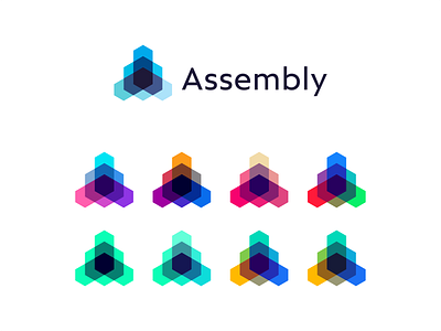 Assembly, open source technology framework protocol logo design a app logo icon assembly colorful cryptocurrency democratic community governance distributed network enterprise adoption framework iot internet of things letter mark monogram logo design logomark modern open source platform cooperatives smart contracts startup ecosystem tech standard technology protocol