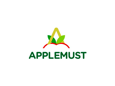 Applemust apple juice logo design a am apple apple juice apples drink fruits juice leaves letter mark monogram logo logo design m ma must natural nature