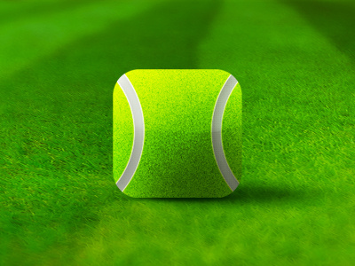 Tennis ball icon design app applications apps grass court icon icons illustration logo app realistic sport sports square ball tennis