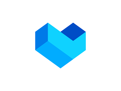 Digital heart, logo symbol / icon exploration