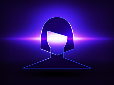 Feminine AI persona, artificial intelligence logo design symbol