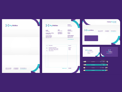 Sky Haldus logo & stationery design affiliate marketing agency business cards design identity design internet marketing invoice design letterhead logo stationery studio web design
