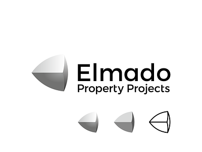 Elmado, property development firm logo: E letter + gomboc shape