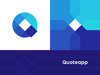 Quoteapp Q letter mark monogram logo + corporate pattern