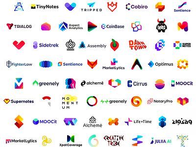 2020 - 2021 logo design portfolio by Alex Tass, logo designer on Dribbble