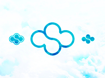 cloud + sky logo design symbol, c + s monogram