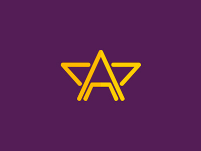 A + Star logo design symbol / monogram a aviation flight fly letter mark monogram logo logo design mark monogram plane airplane space star symbol