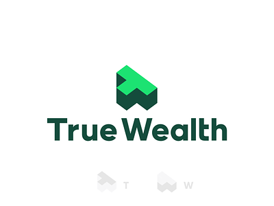True Wealth, financial advisory logo design, TW monogram