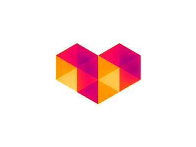 Digital Love logo design symbol abstract digital gaming geometric geometry heart logo logo design love low poly polygons symbol symmetric youtube