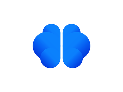 SmartCloud logo design: brain from clouds
