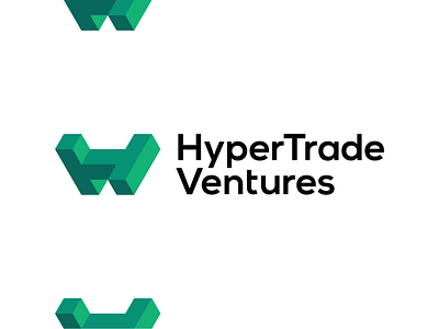 HyperTrade Ventures fintech logo design, H + T + V letters