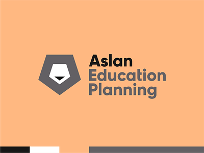 Aslan Education Planning logo design, a minimalist lion head